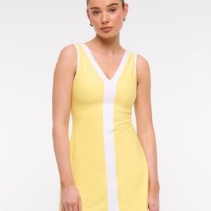 Abercrombie & Fitch Yellow and White Activewear Romper